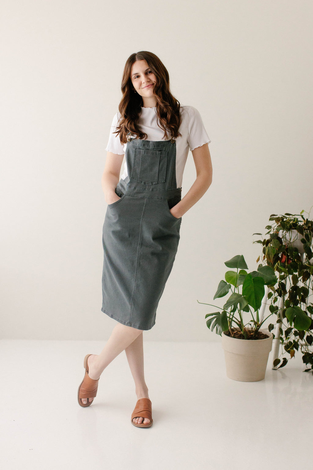 'Reagan' Stretch Denim Overall Dress FINAL SALE