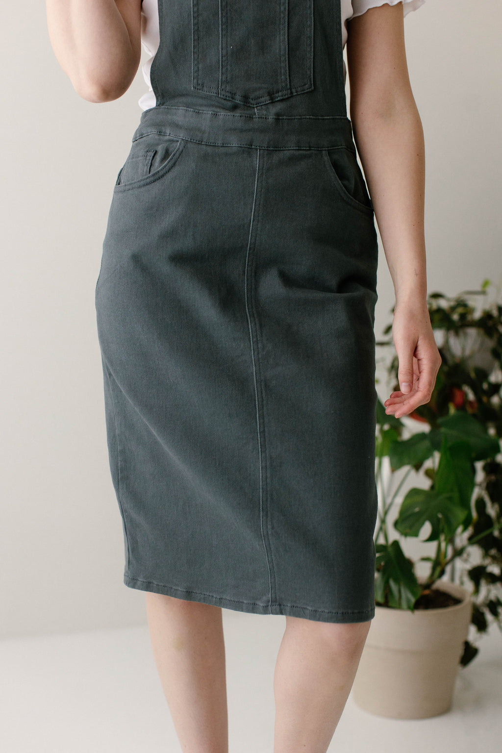'Reagan' Stretch Denim Overall Dress FINAL SALE