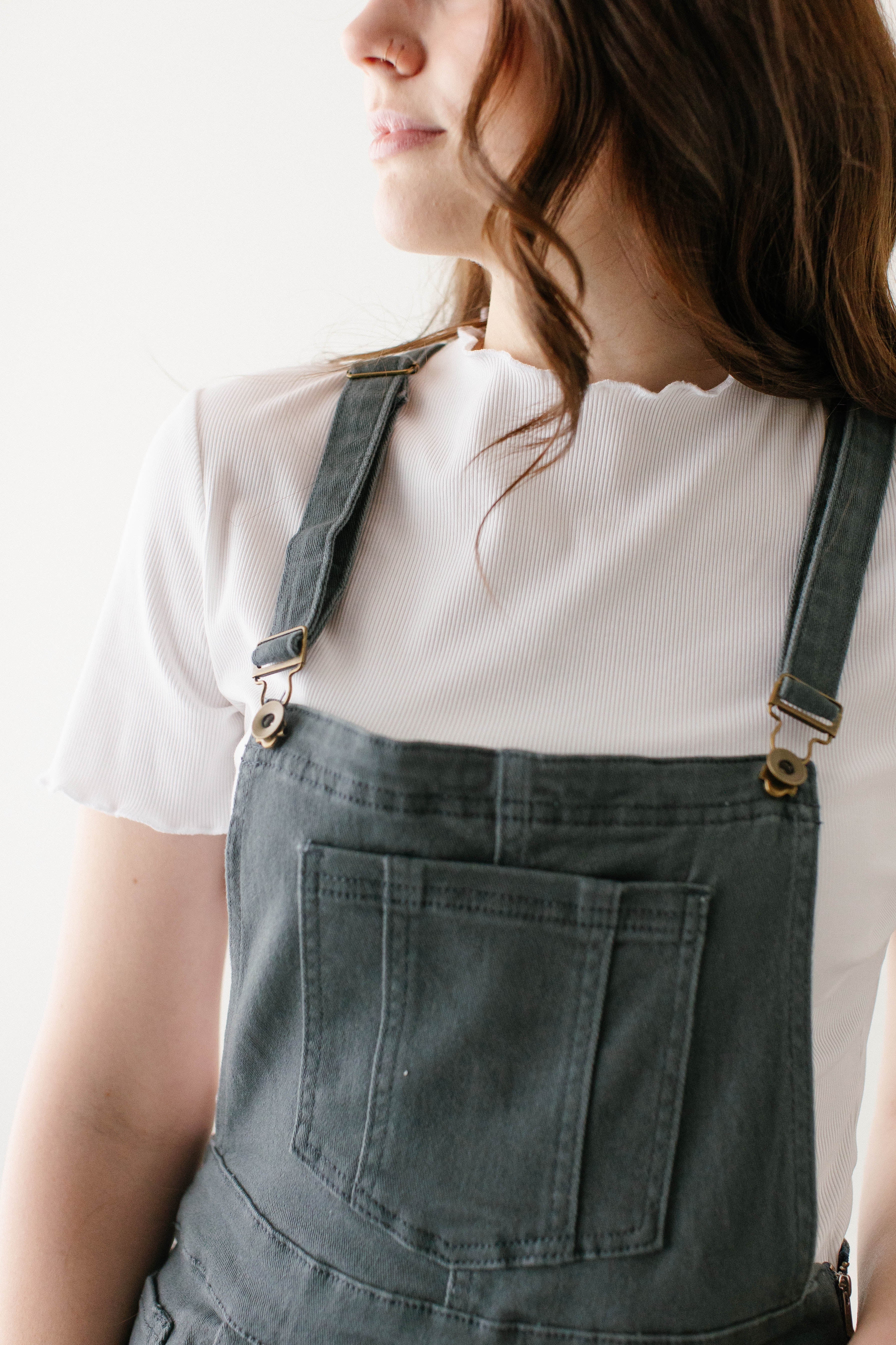 'Reagan' Stretch Denim Overall Dress FINAL SALE