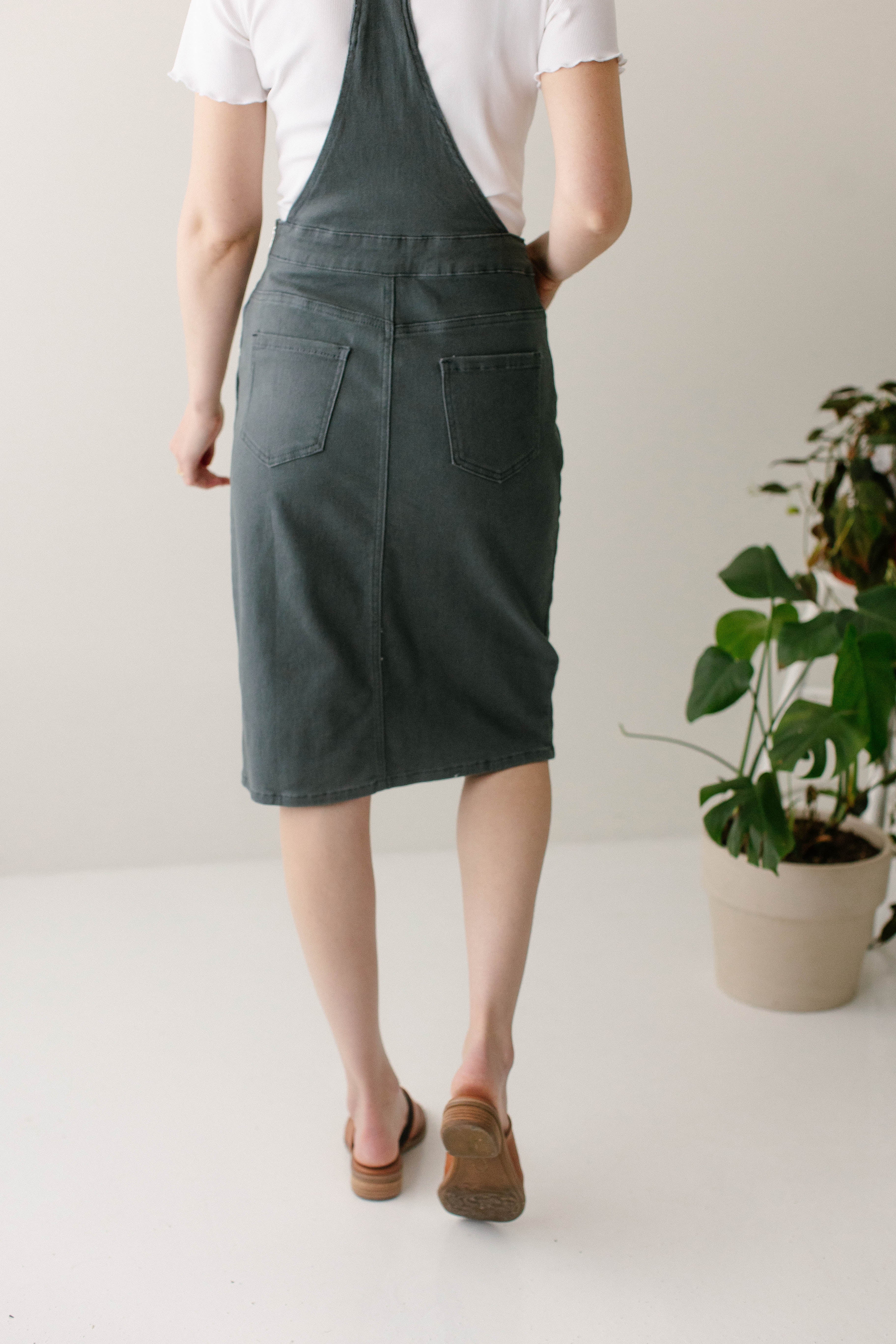 'Reagan' Stretch Denim Overall Dress FINAL SALE