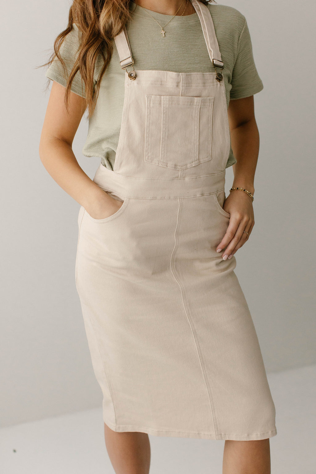 'Reagan' Stretch Denim Overall Dress FINAL SALE