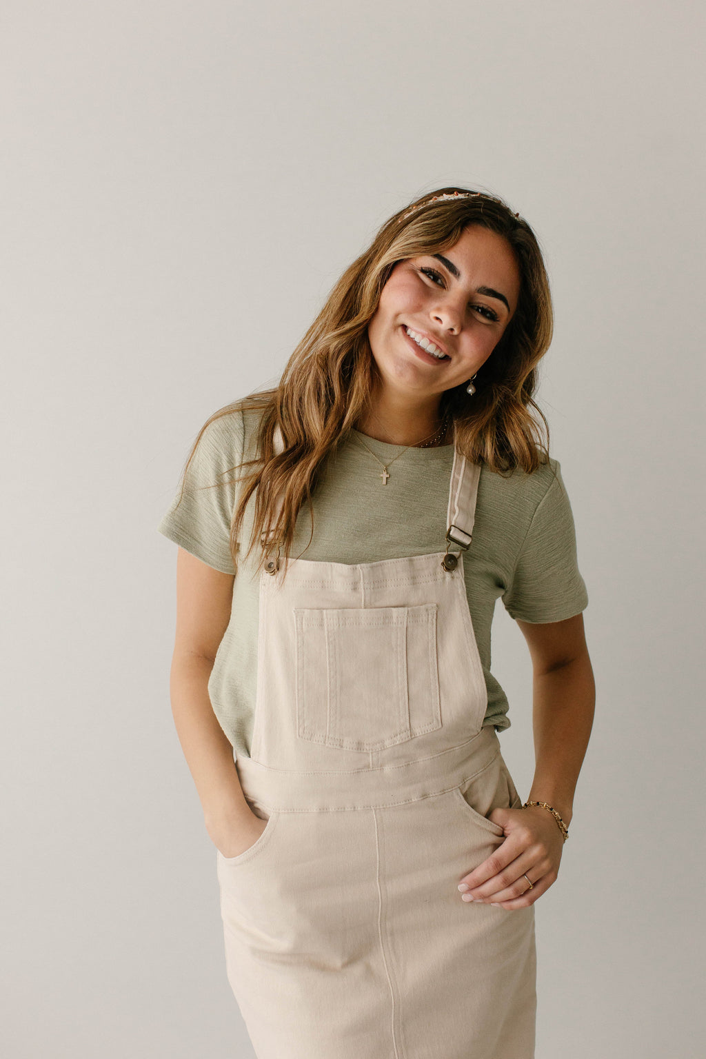 'Reagan' Stretch Denim Overall Dress FINAL SALE