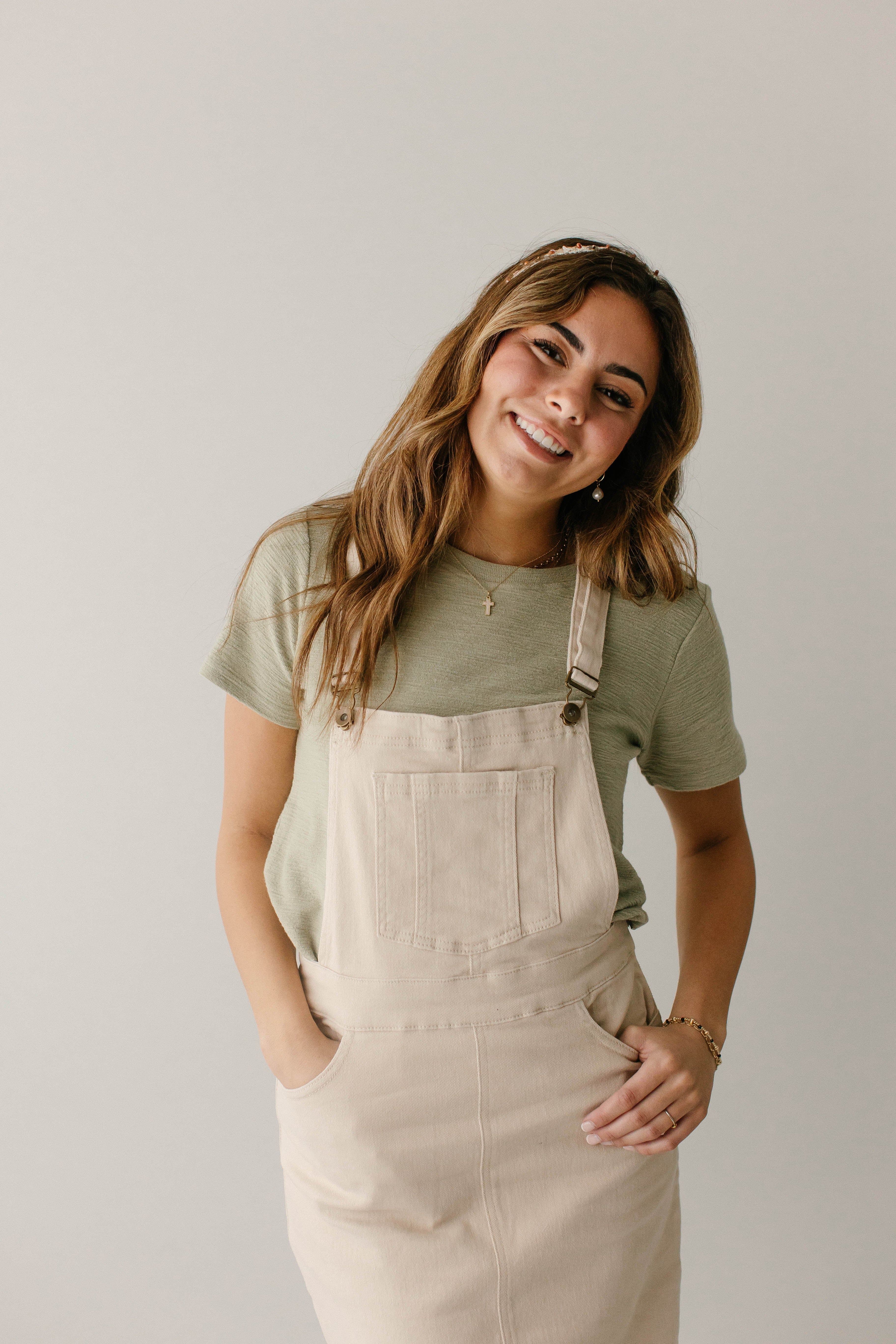 'Reagan' Stretch Denim Overall Dress FINAL SALE
