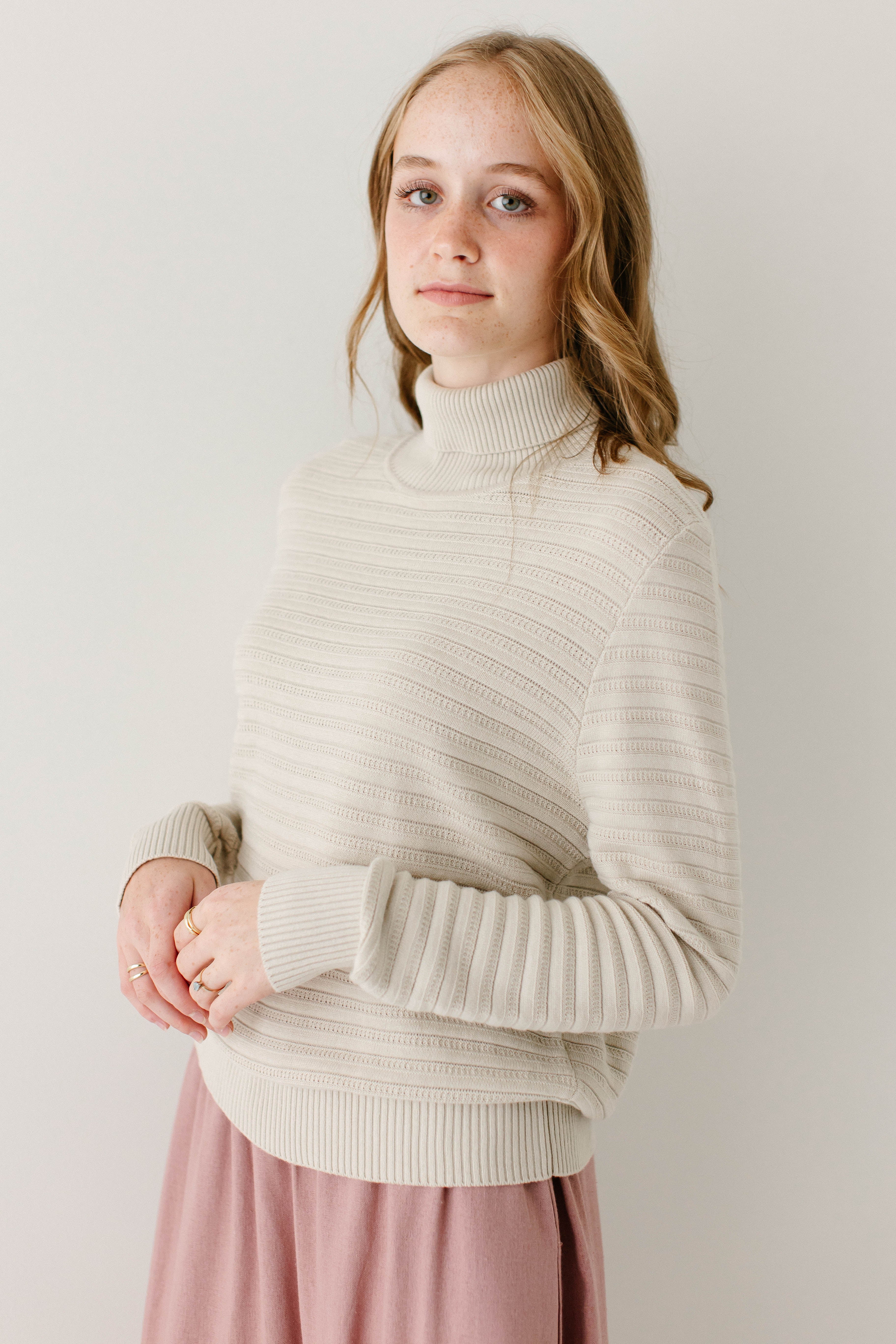 'Lindsay' Ribbed Turtleneck Sweater