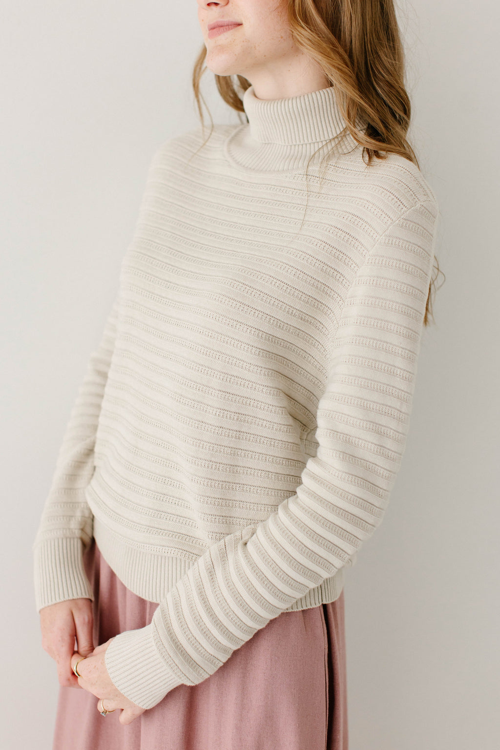 'Lindsay' Ribbed Turtleneck Sweater