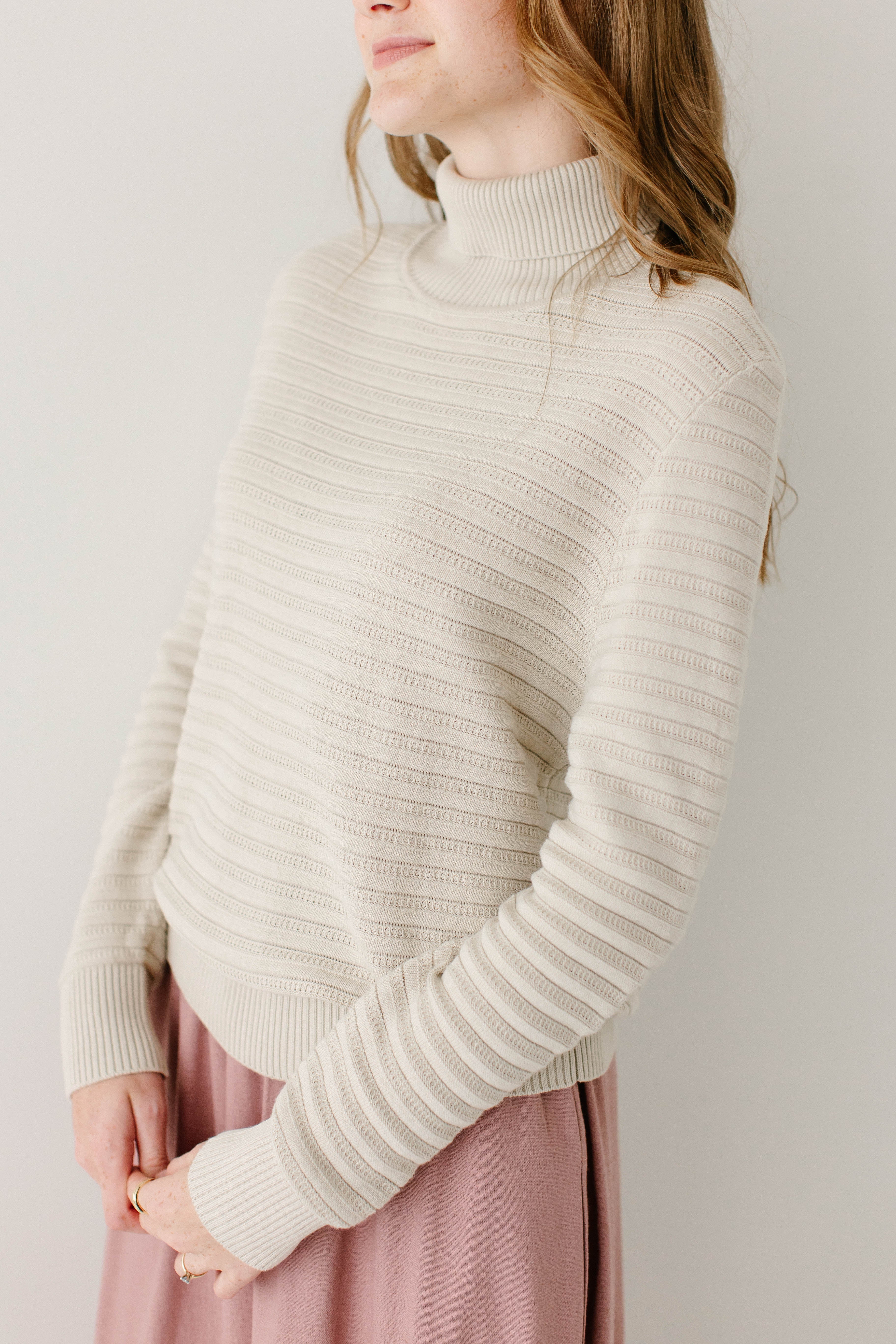 'Lindsay' Ribbed Turtleneck Sweater