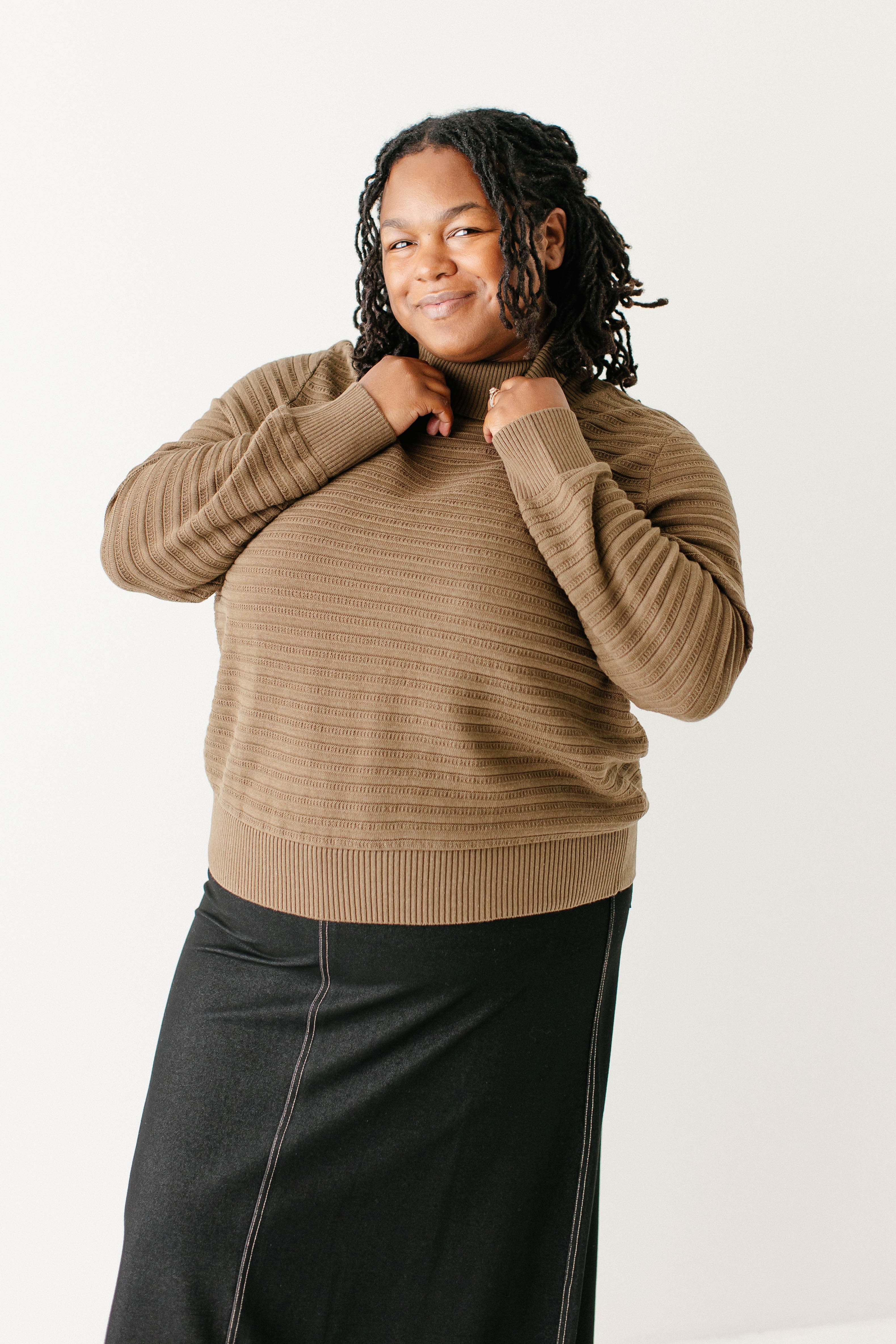 'Lindsay' Ribbed Turtleneck Sweater