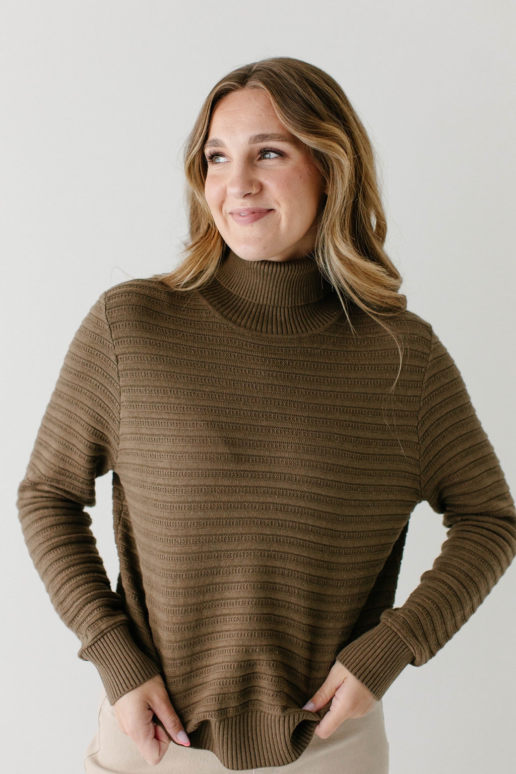 'Lindsay' Ribbed Turtleneck Sweater