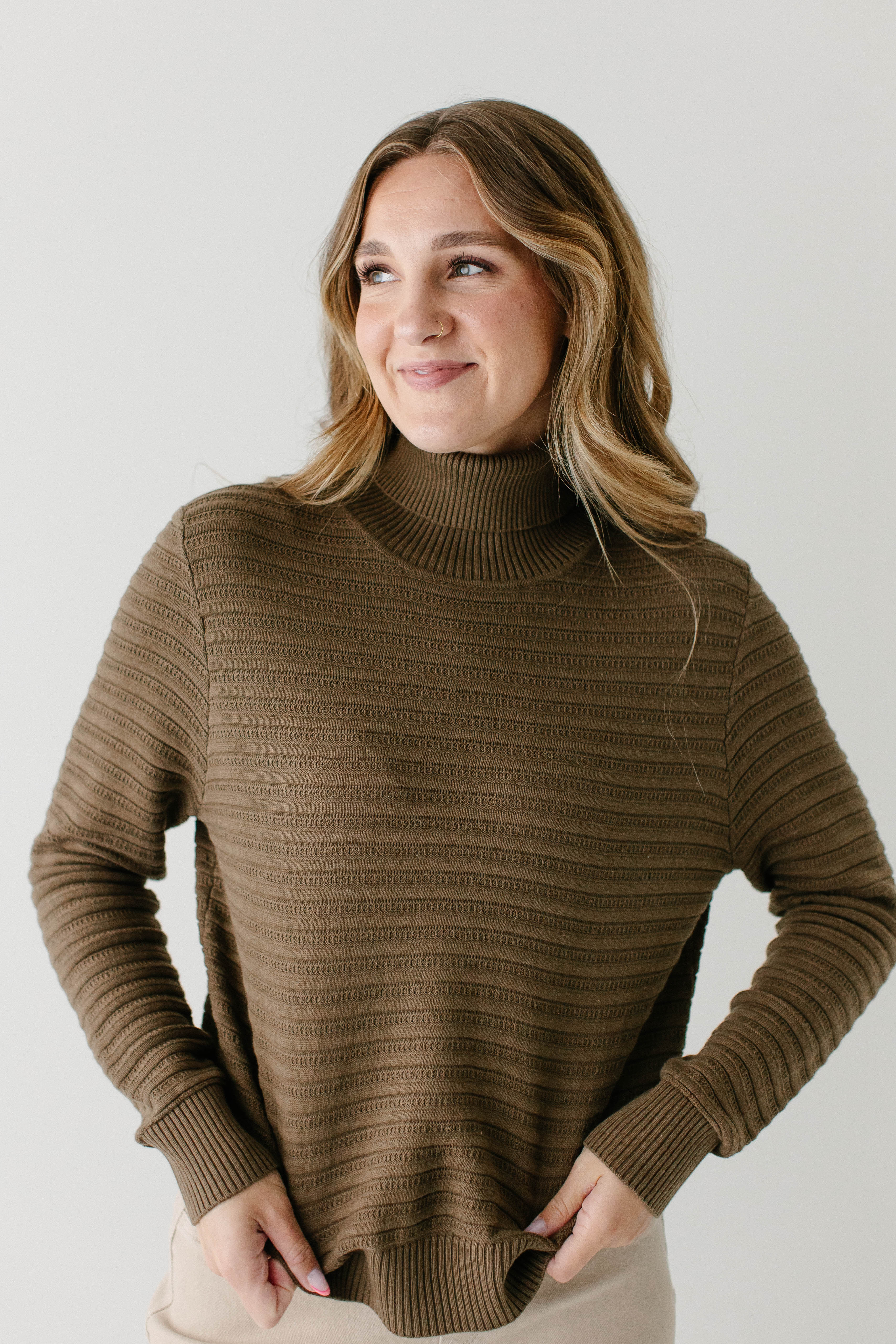 'Lindsay' Ribbed Turtleneck Sweater