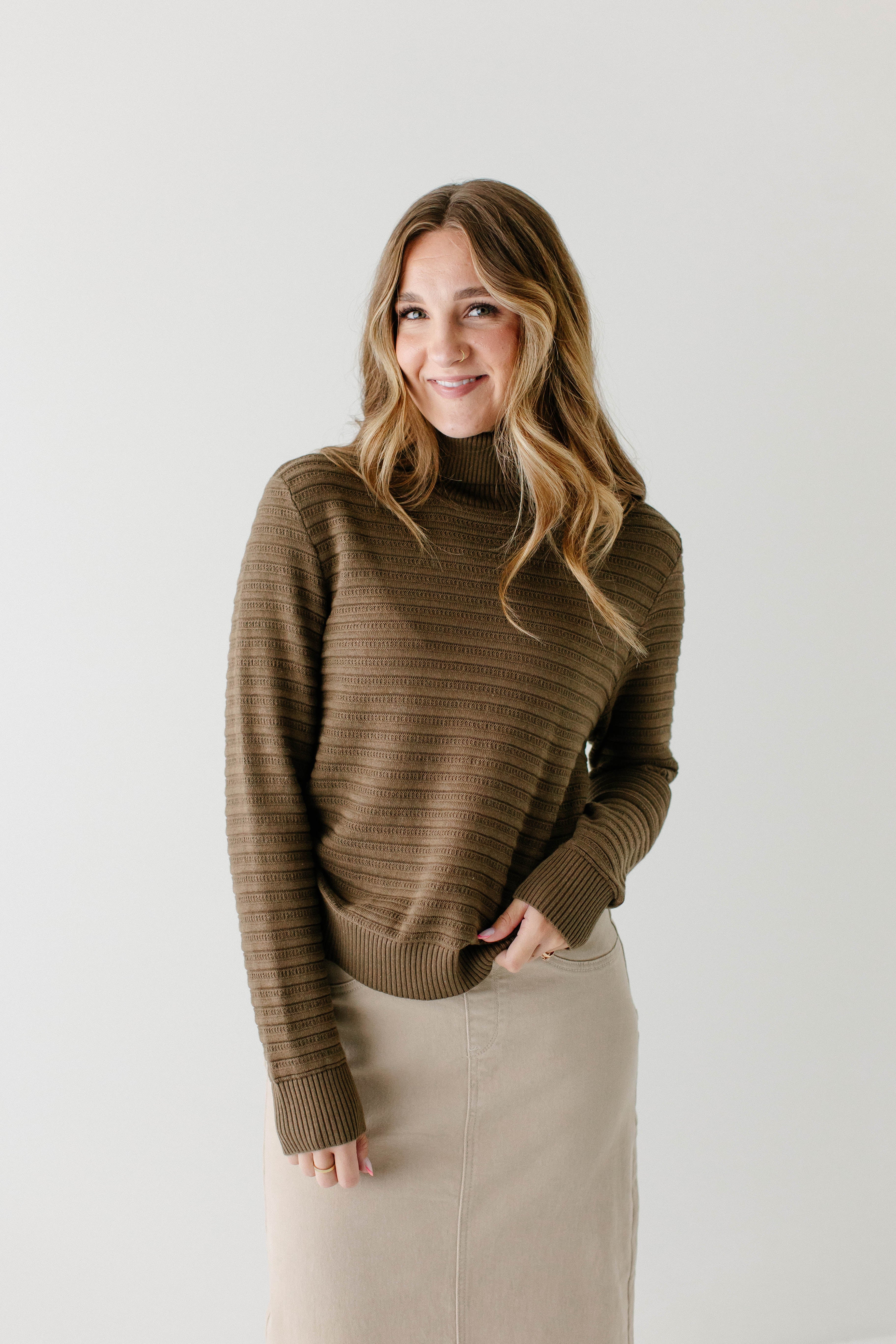 'Lindsay' Ribbed Turtleneck Sweater