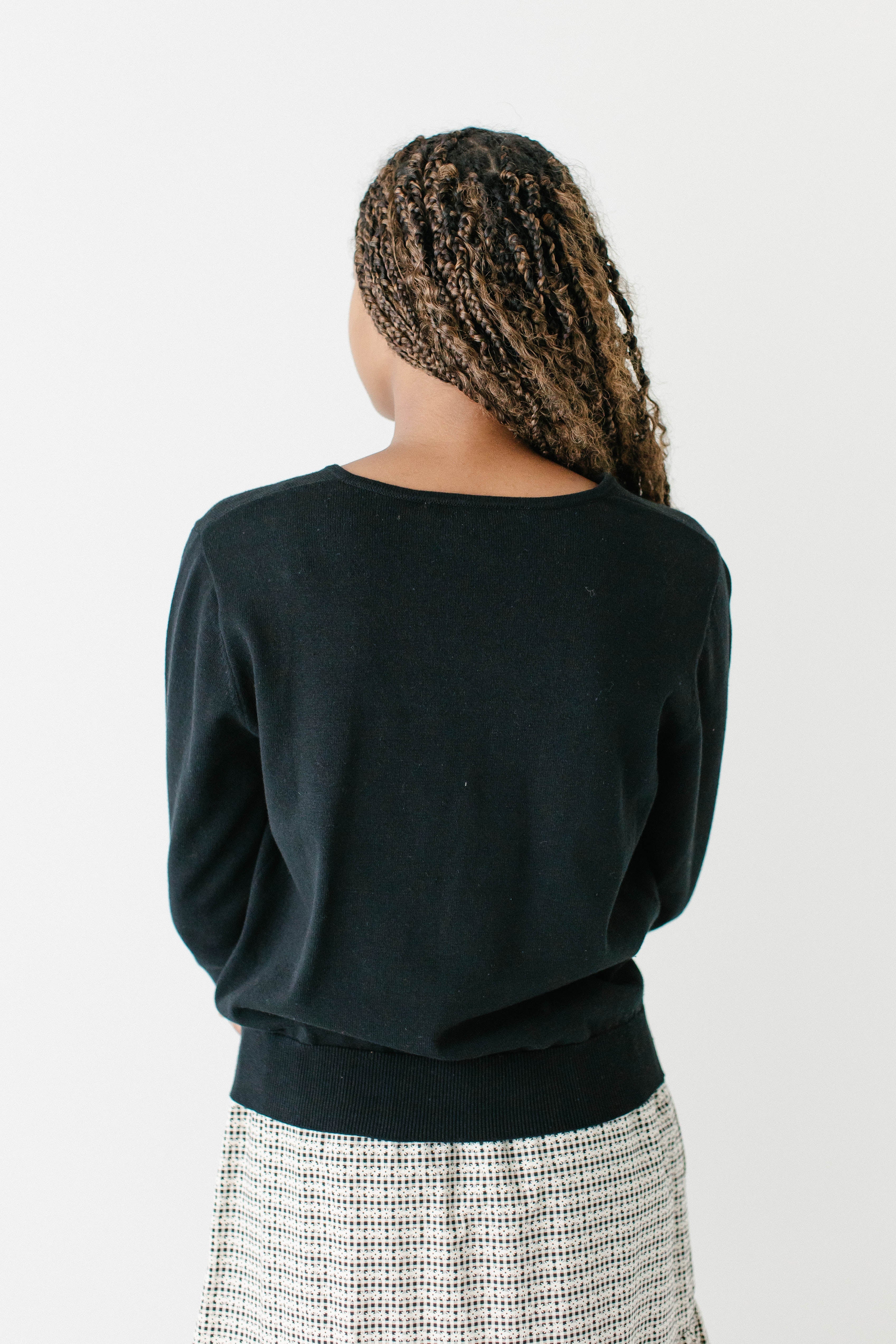 'Kelsie' Lightweight Cotton V-Neck Sweater