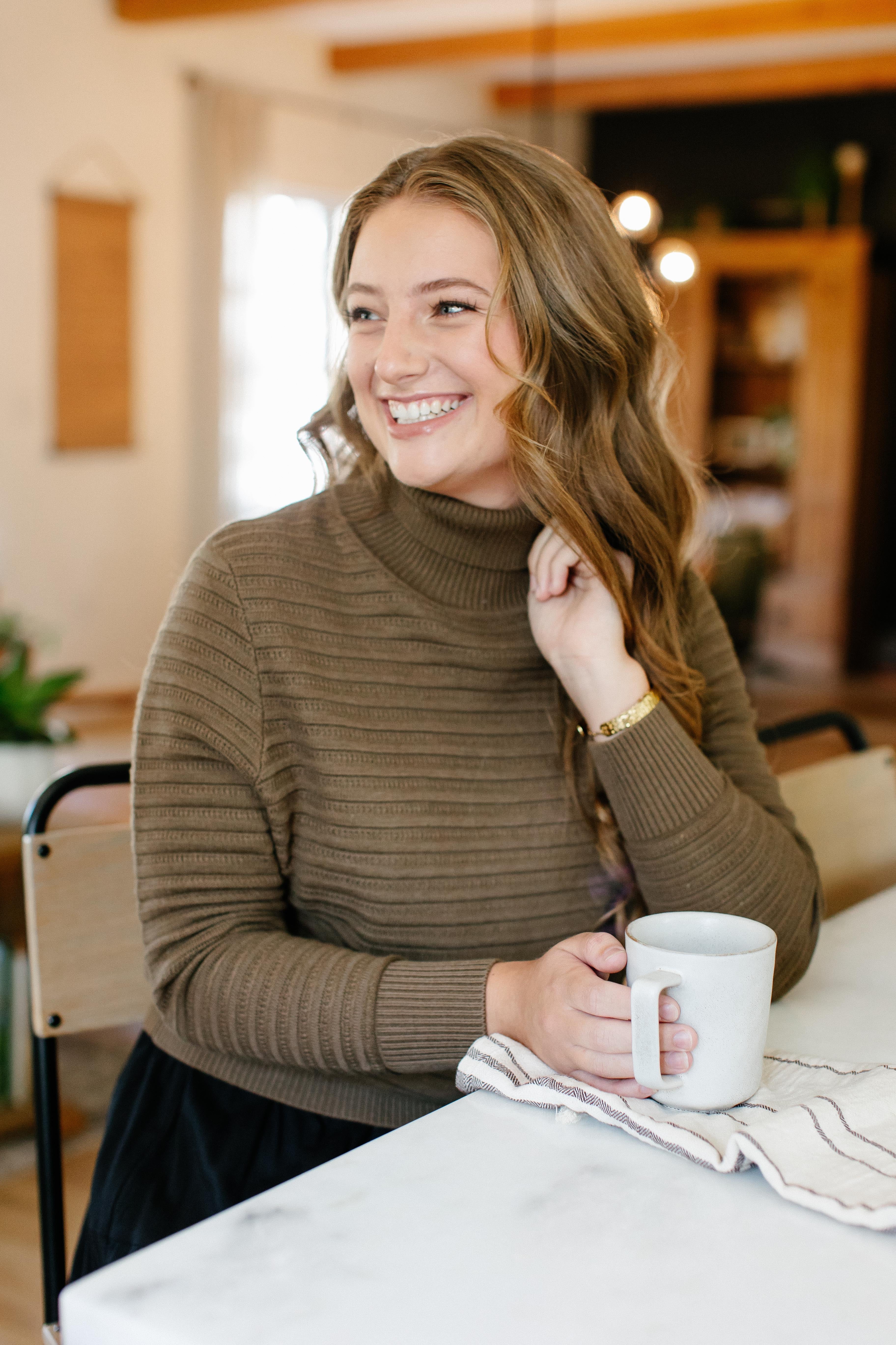 'Lindsay' Ribbed Turtleneck Sweater