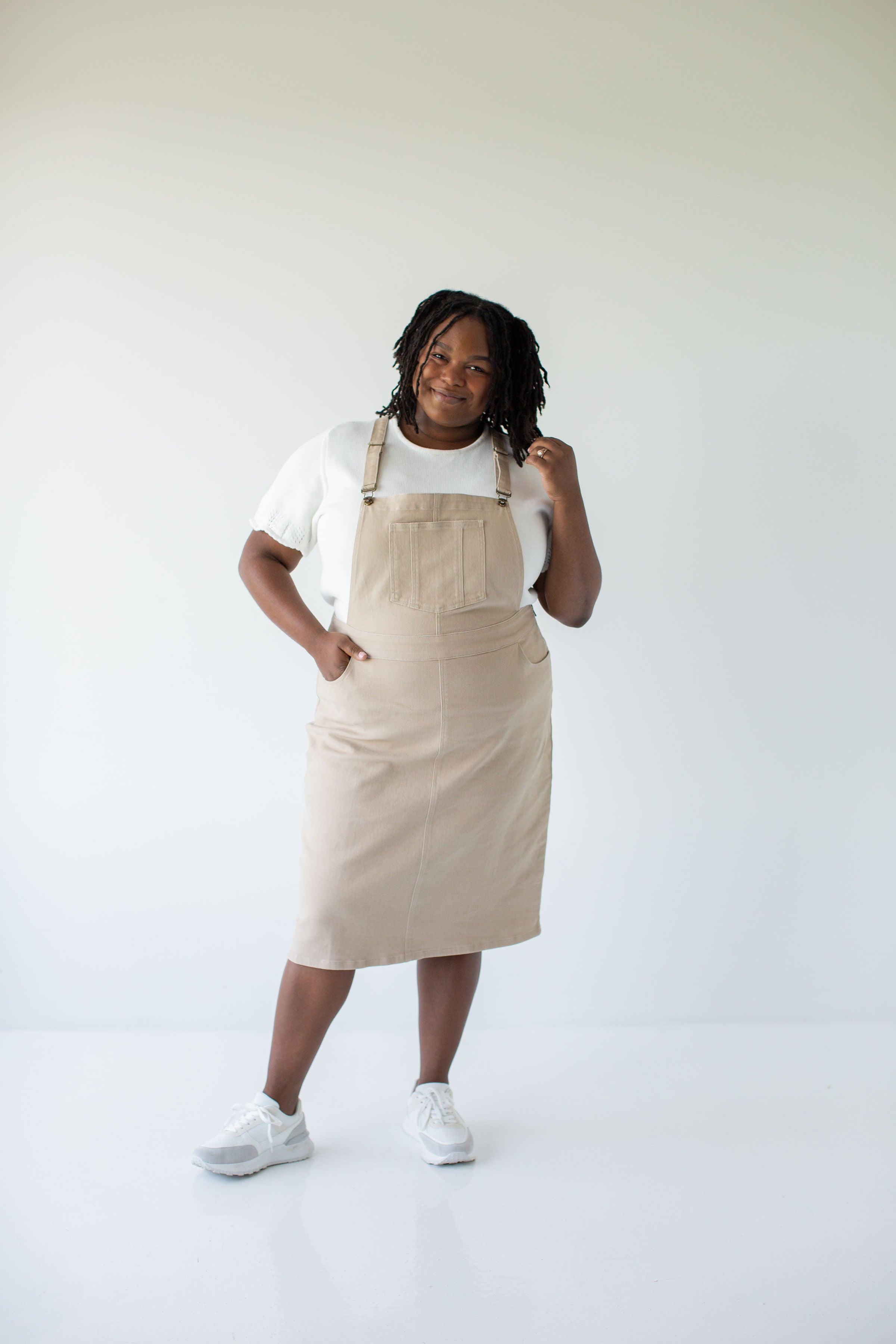 'Reagan' Stretch Denim Overall Dress FINAL SALE