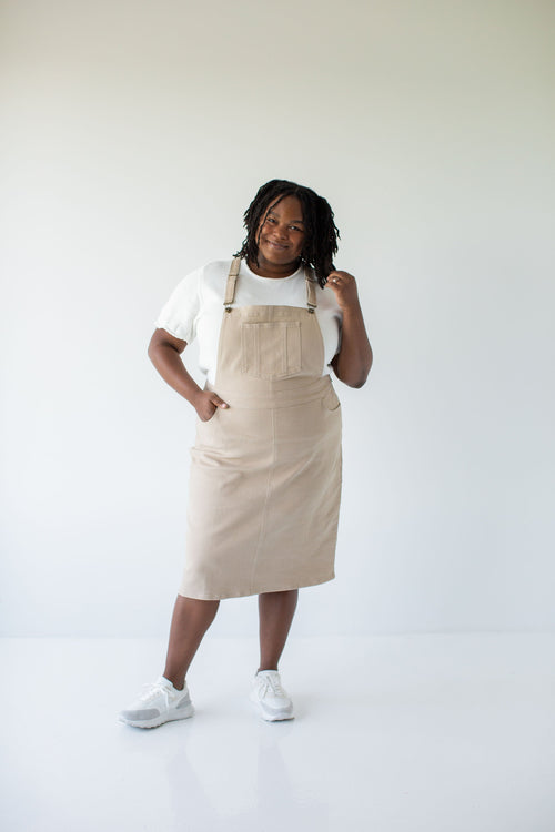 'Reagan' Stretch Denim Overall Dress FINAL SALE