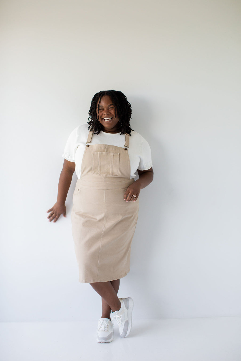 'Reagan' Stretch Denim Overall Dress FINAL SALE