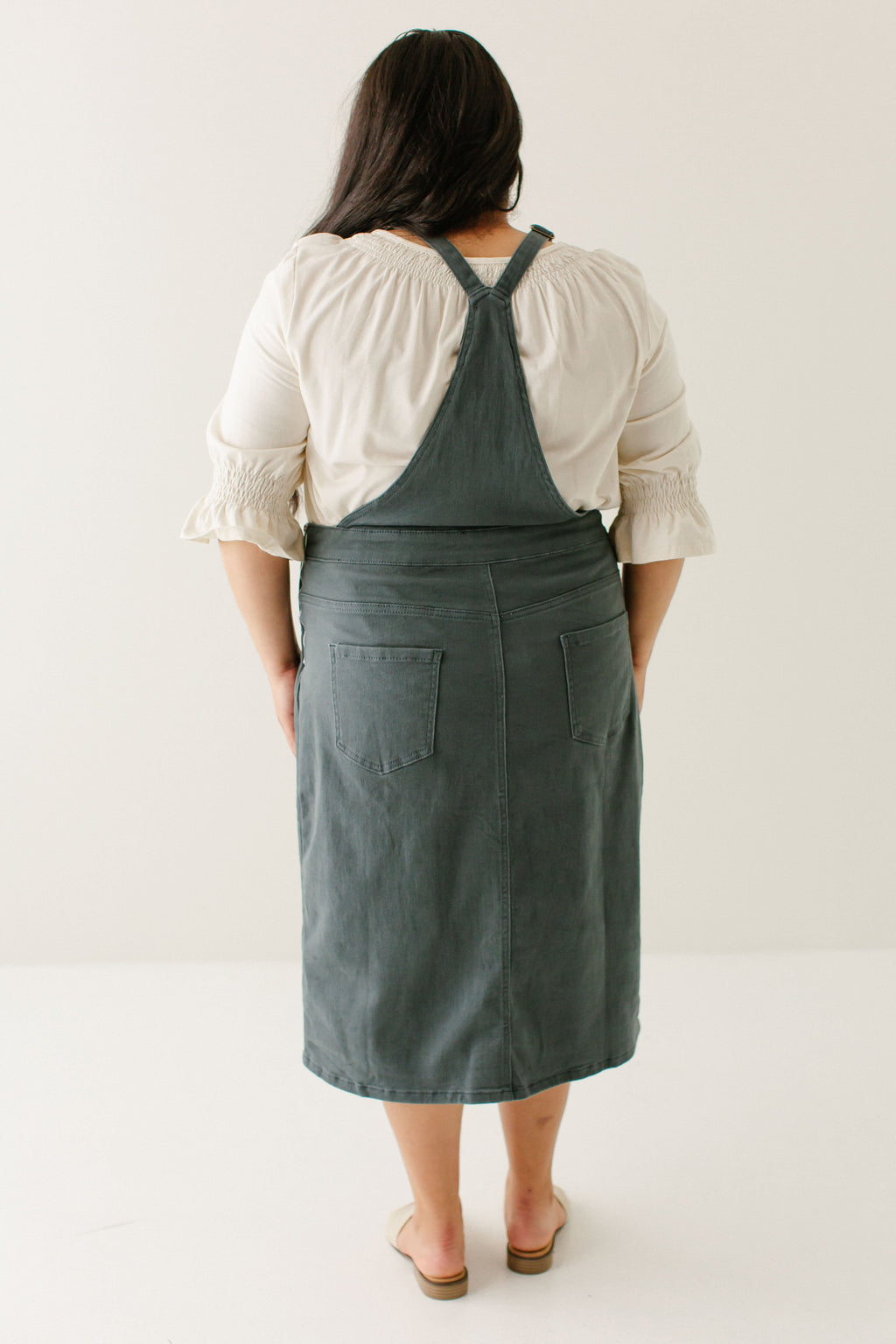 'Reagan' Stretch Denim Overall Dress FINAL SALE