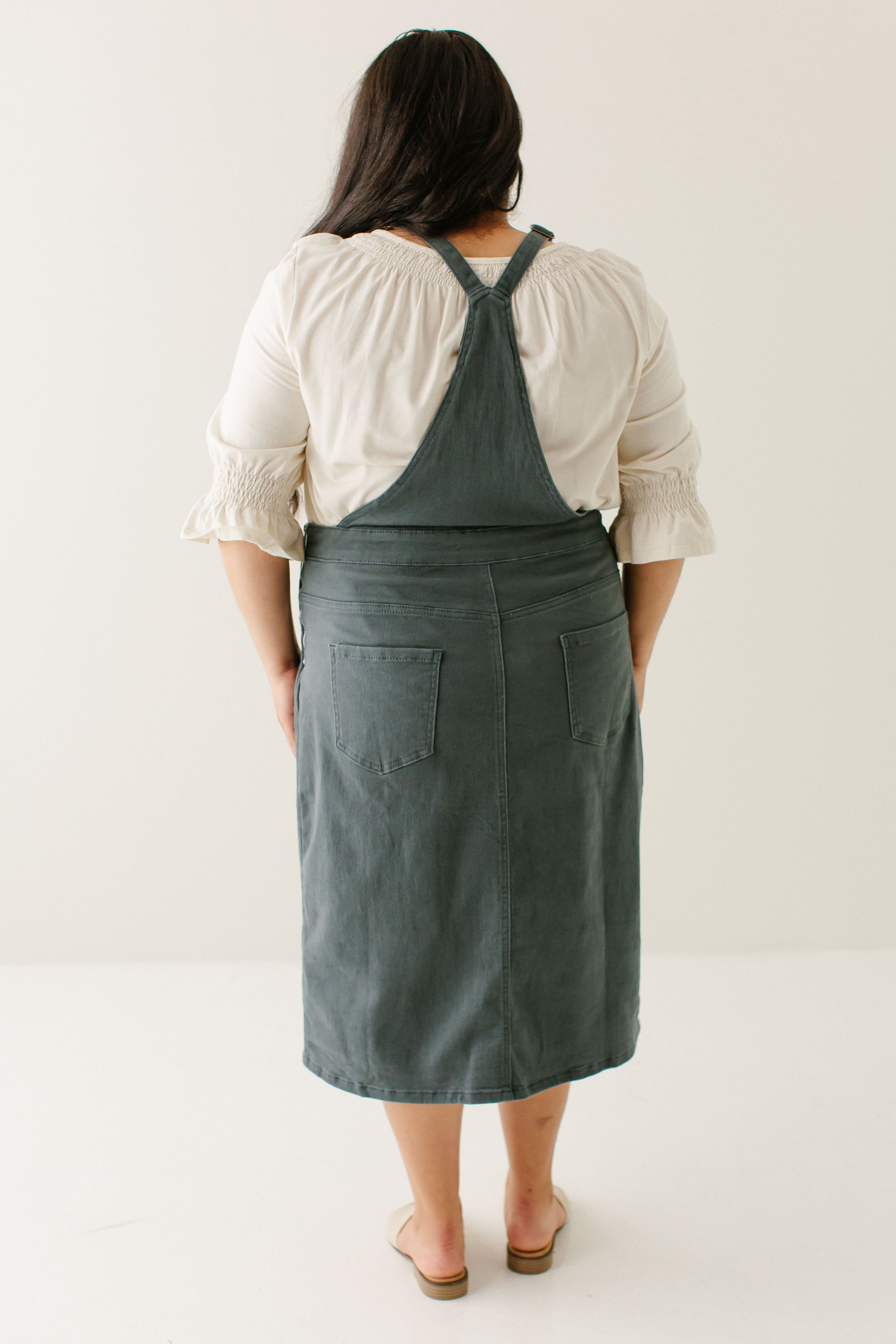 'Reagan' Stretch Denim Overall Dress FINAL SALE
